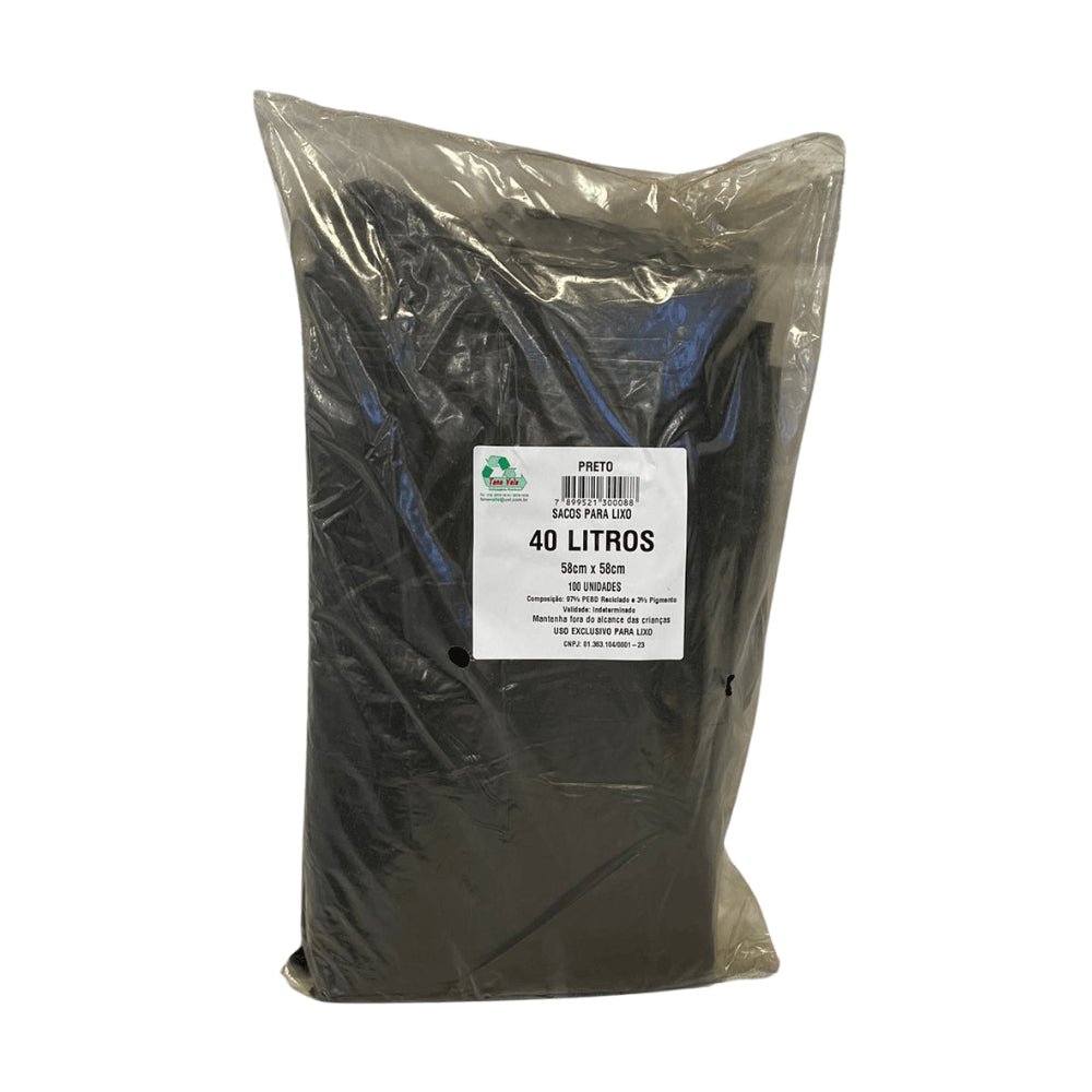 Saco de lixo 40 litros Preto Tono Vale com 100 unidades - e - dona