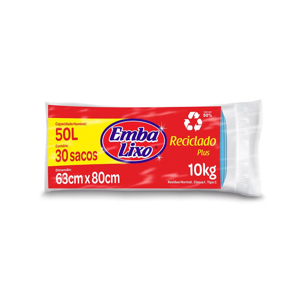 Saco de Lixo 50 litros Azul Embalixo com 30 unidades - e - dona