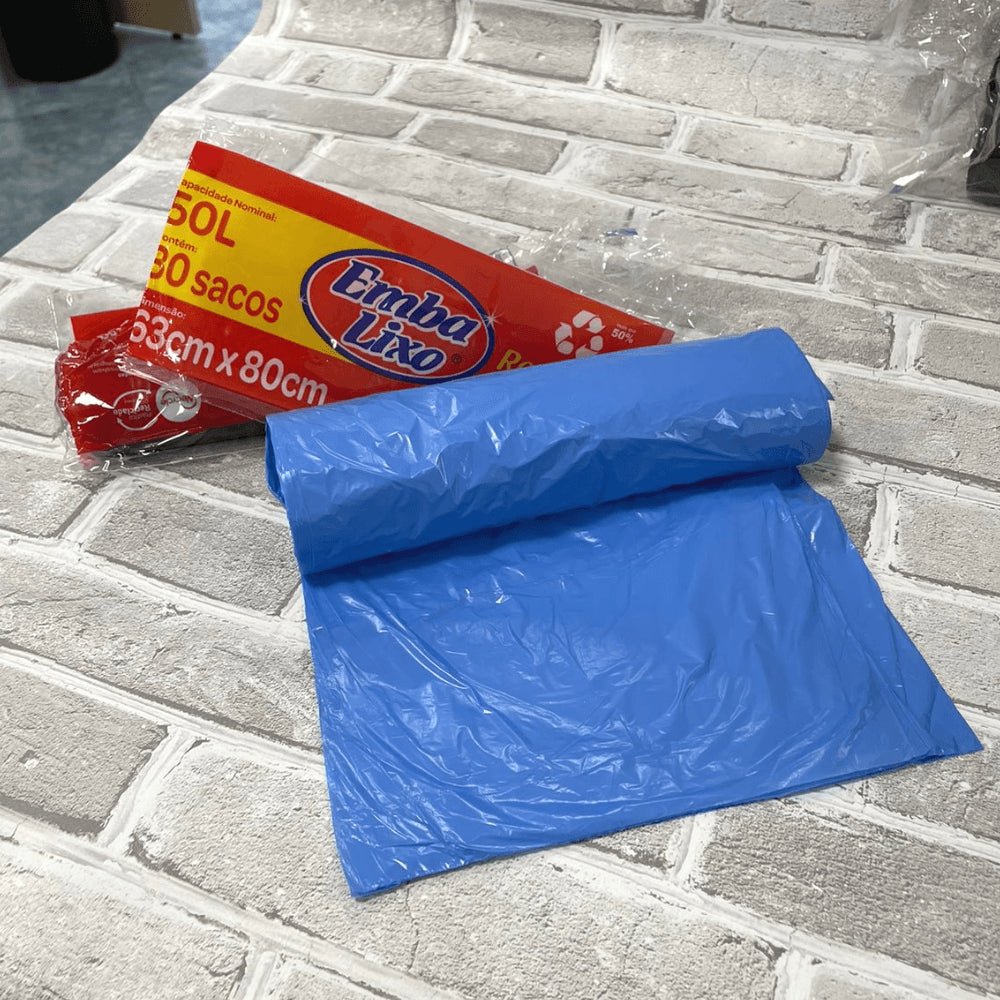 Saco de Lixo 50 litros Azul Embalixo com 30 unidades - e - dona