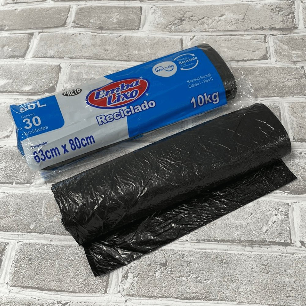 Saco de Lixo 50 litros Preto Embalixo com 30 unidades - e - dona