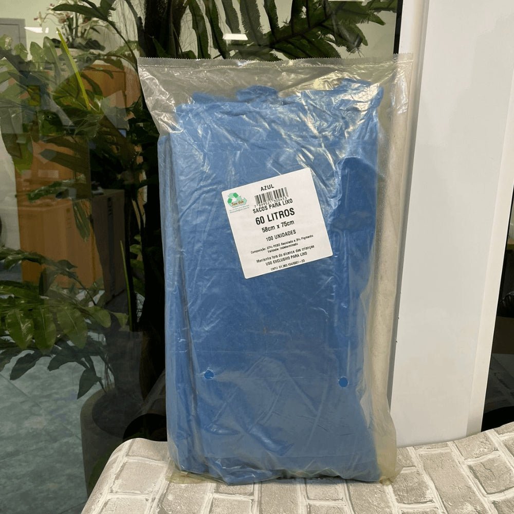 Saco de lixo 60 litros Azul Tono Vale com 100 unidades - e - dona