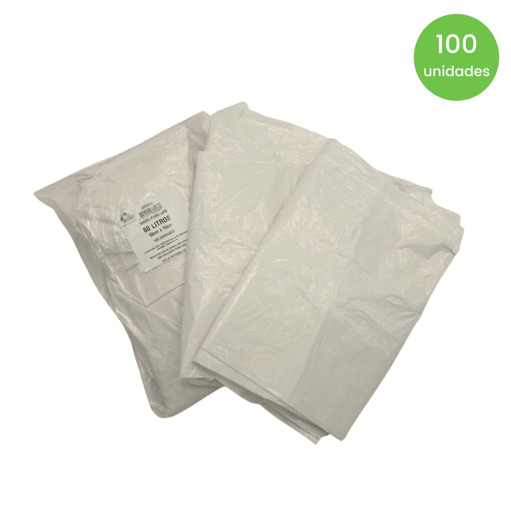 Saco de lixo 60 litros Leitoso Tono Vale com 100 unidades - e - dona