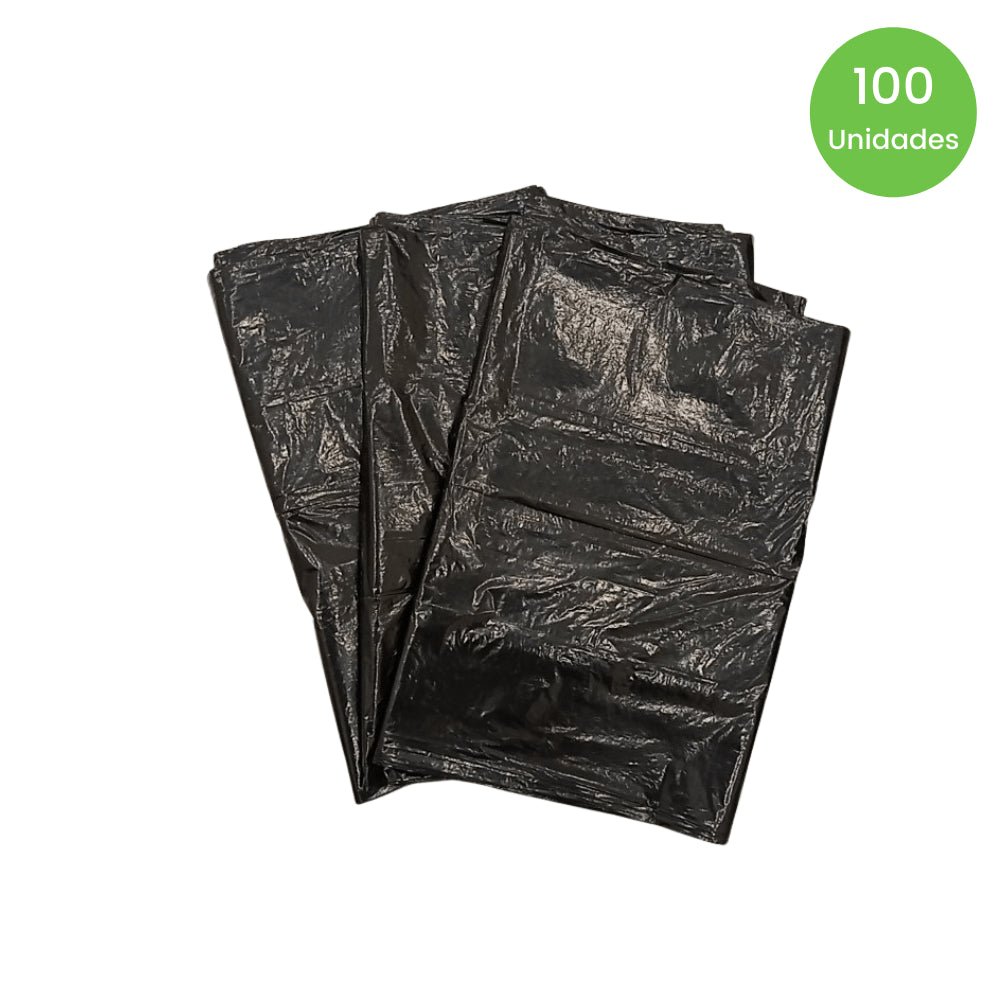 Saco de lixo 60 litros Preto Boca larga Lemeplas com 100 unidades - e - dona