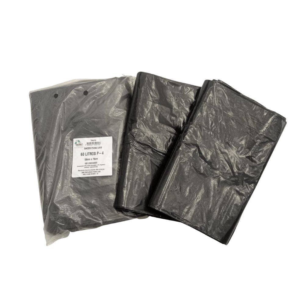 Saco de lixo 60 litros Preto P4 Tono Vale com 100 unidades - e - dona