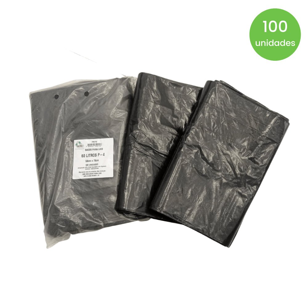 Saco de lixo 60 litros Preto P4 Tono Vale com 100 unidades - e - dona