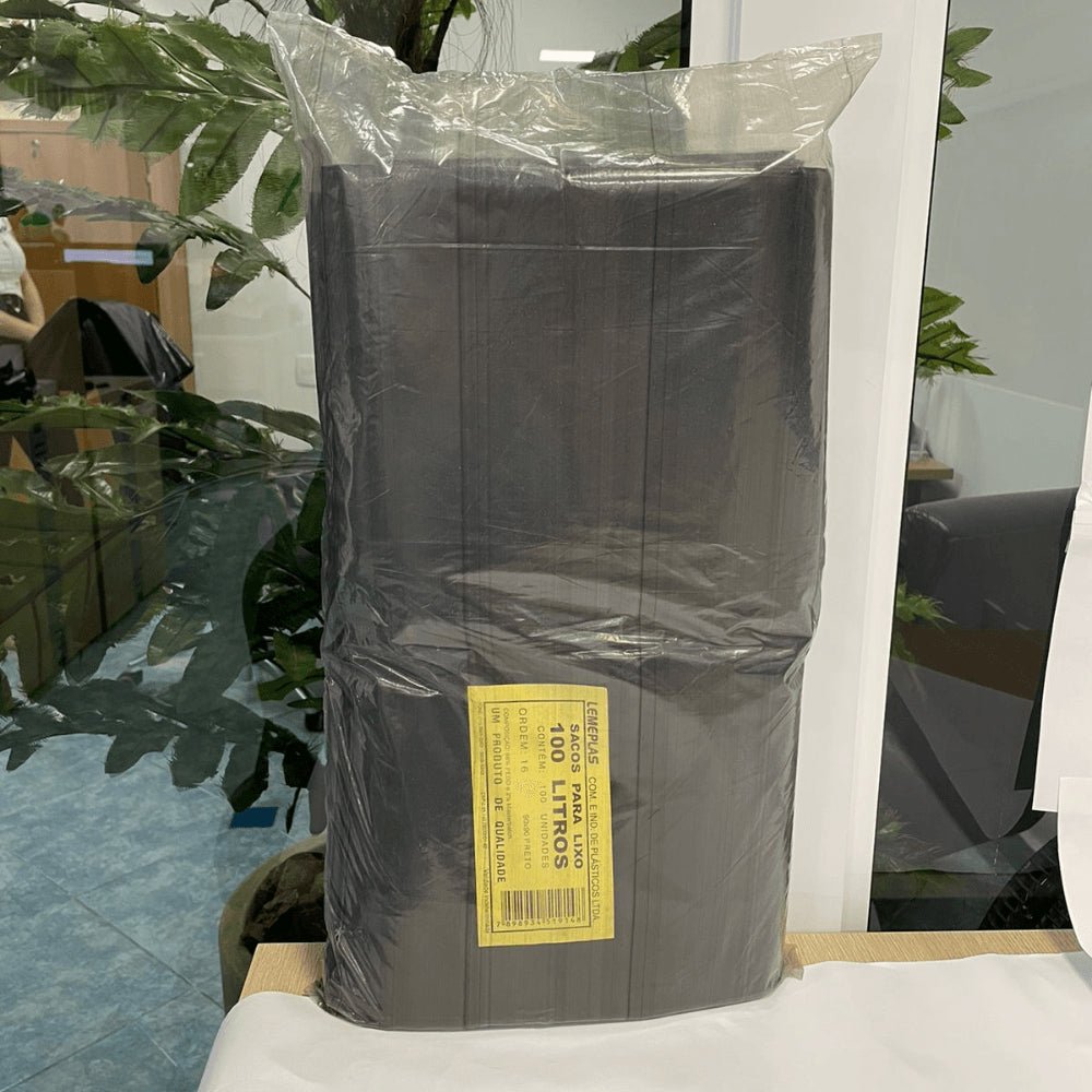 Saco de lixo Preto 100 litros Ordem 16 Lemeplas com 100 unidades - e - dona