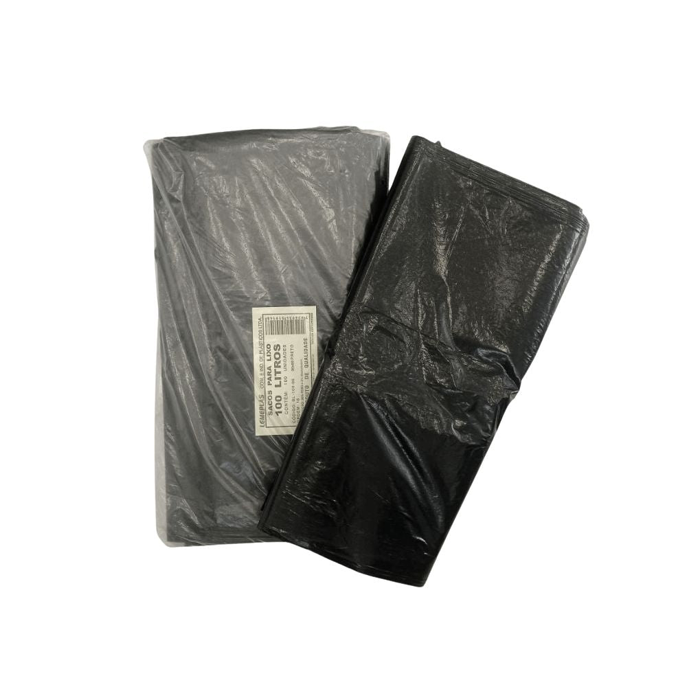 Saco de lixo Preto 100 litros Ordem 16 Lemeplas com 100 unidades - e - dona