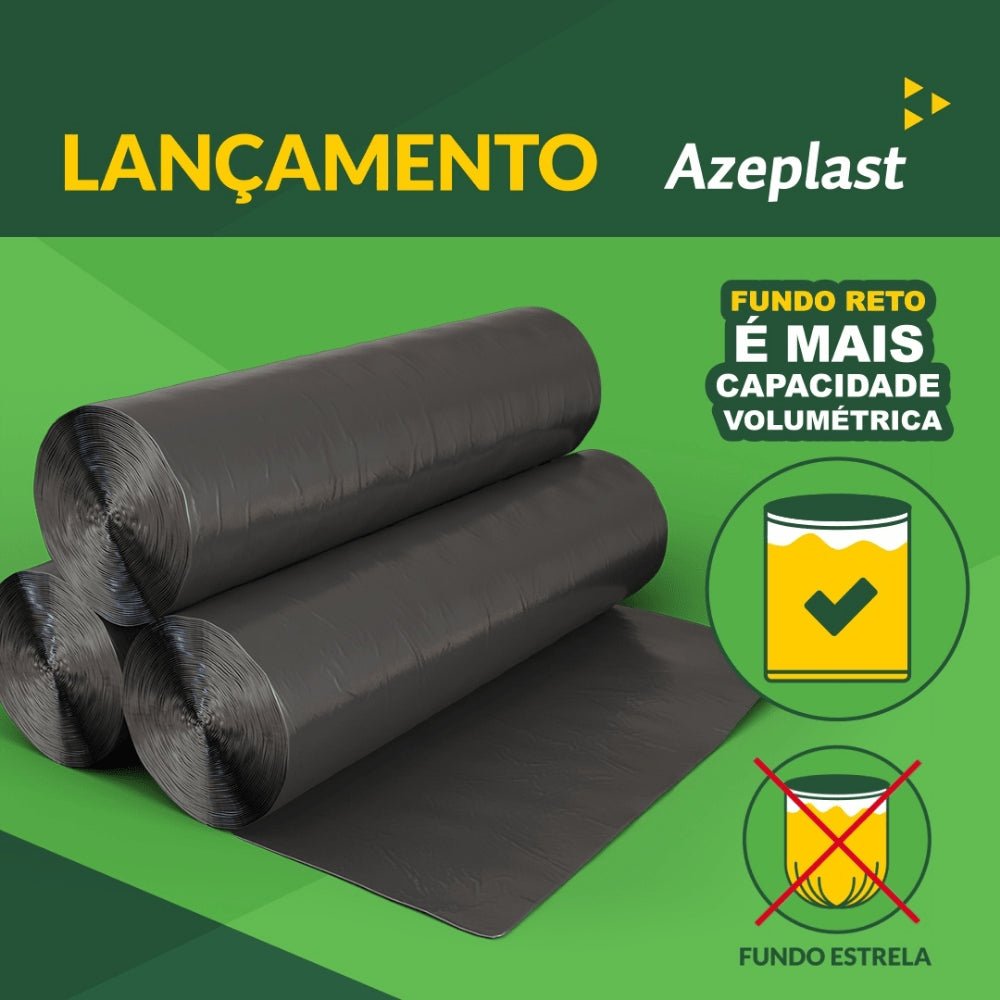 Saco de lixo preto 110 litros Rolo reciclado Reforçado Zibag com 100 unidades - e - dona