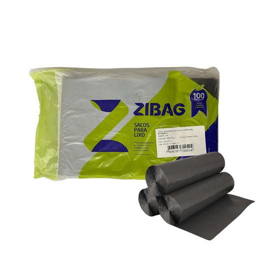 Saco de lixo preto 40 litros Rolo reciclado Econômico Zibag com 100 unidades - e - dona