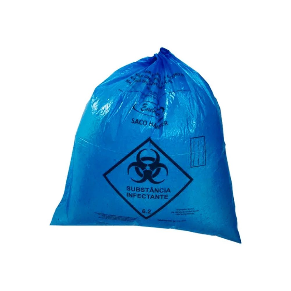 Saco Hamper Azul 200 litros com fitilho Embalac com 50 unidades - e - dona