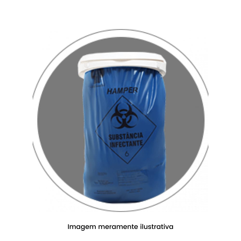 Saco Hamper Azul 200 litros com fitilho Embalac com 50 unidades - e - dona