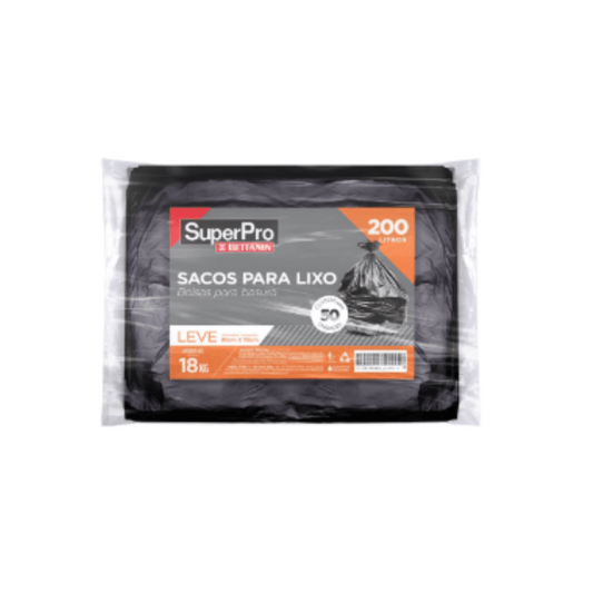 Saco p/ Lixo 200L Preto rolo c/ 50 unidades Bettanin - e - dona