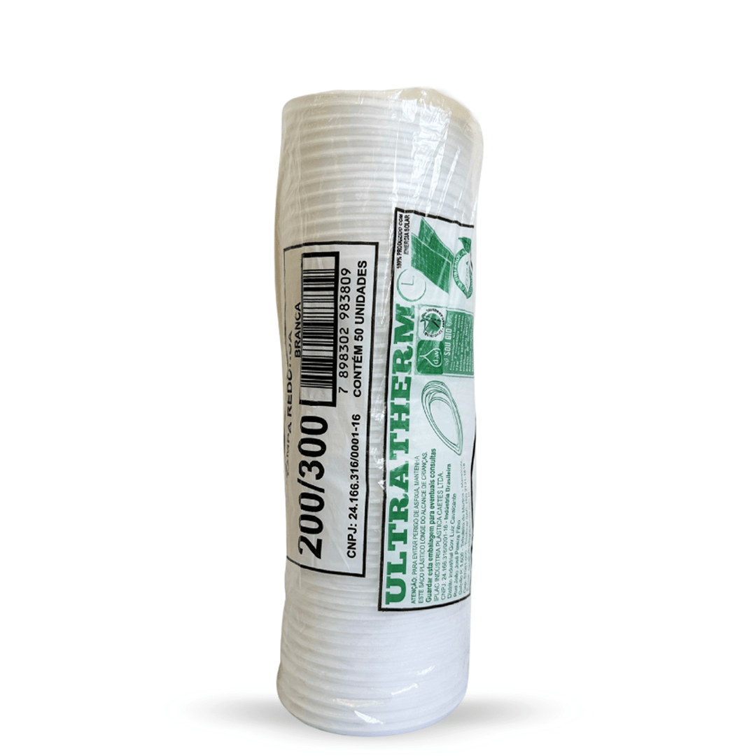 Tampa para Potes de isopor 200/300ml Ultratherm com 50 unidades - e - dona