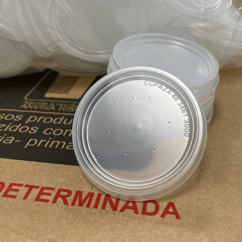 Tampa Translúcida para copo 50ml Copaza com 3.260 unidades - e - dona