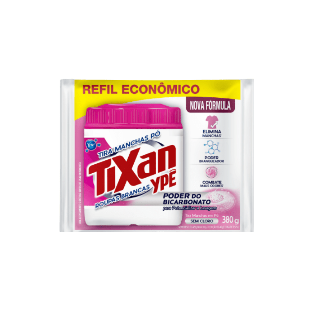 Tira Manchas em Pó Tixan Para Roupas Brancas 380g - e - dona