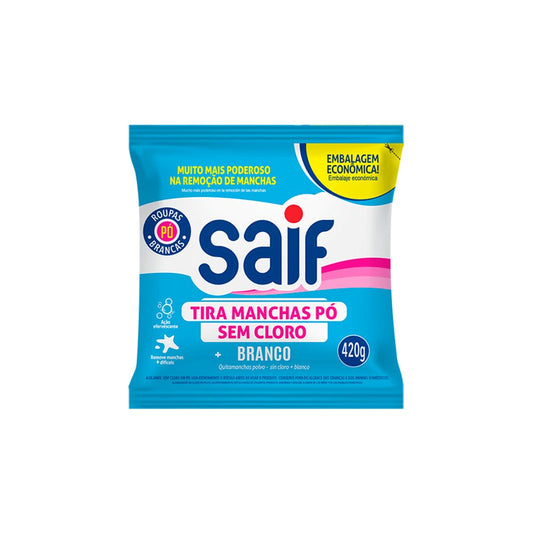 Tira Manchas Sem Cloro + Branco Refil Pó 420g Saif - e - dona