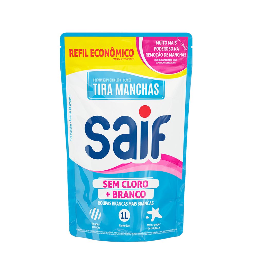 Tira Manchas Sem Cloro + Branco Sachê 1L Saif - e - dona