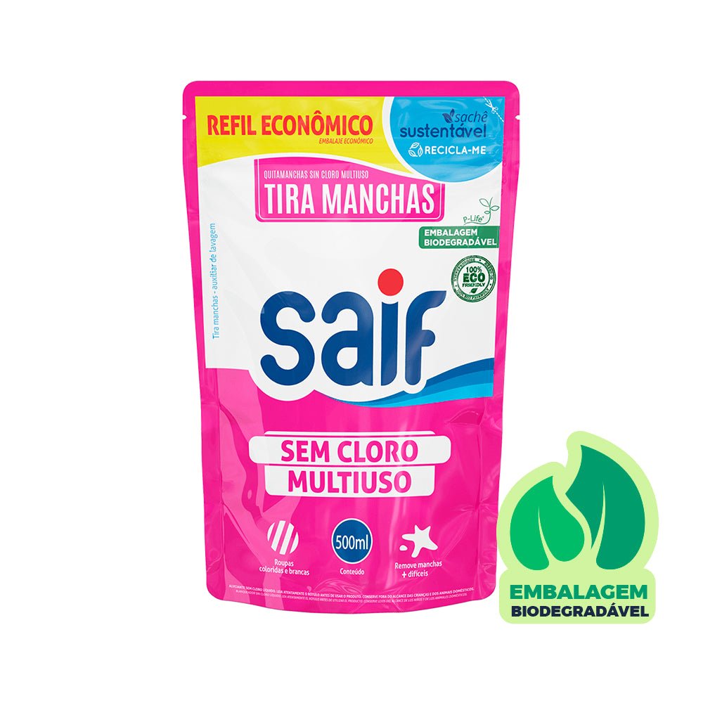 Tira Manchas Sem Cloro Multiuso Sachê 500ml Saif - e - dona