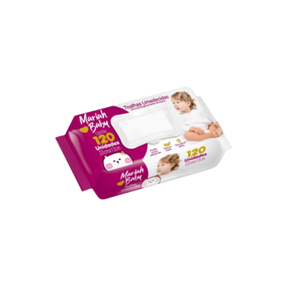 Toalha Umedecida Mariah Baby Com 120 Unidades - e - dona