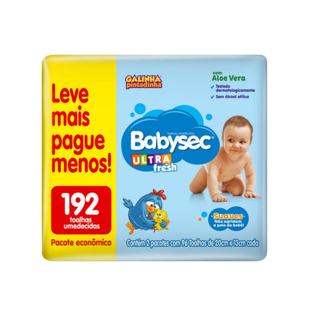 Toalha Umedecida Ultra fresh Babysec Pacote Master com 192 unidades - e - dona