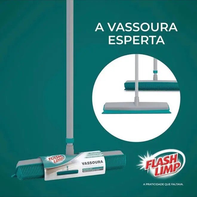 Vassoura Emborrachada 2 em 1 Flash Limp Varre e Limpa sem Riscar - e - dona