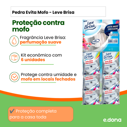 Pedra Evita Mofo Leve Brisa 25g (Kit com 6 Unidades)