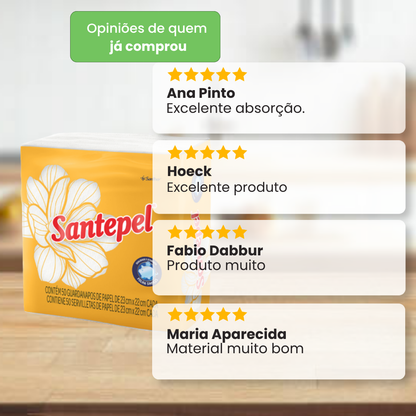 Guardanapo Folha Simples Santepel 23x22 cm – Pacote com 50 Unidades