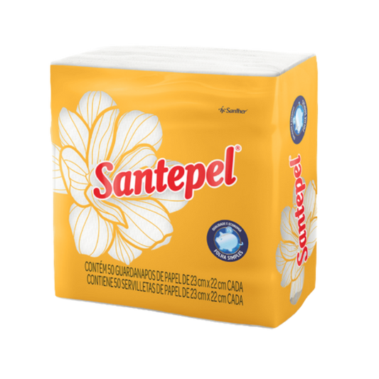 Guardanapo Folha Simples Santepel 23x22 cm – Pacote com 50 Unidades