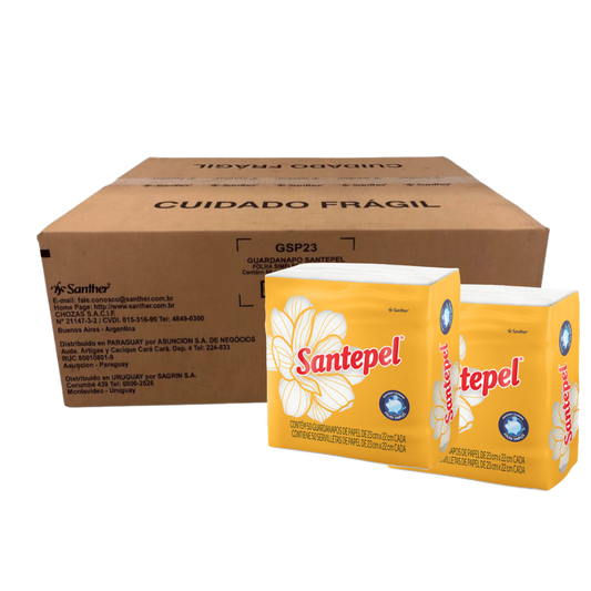 Guardanapo 23x22cm Folha Simples Santepel - 4.000 Folhas