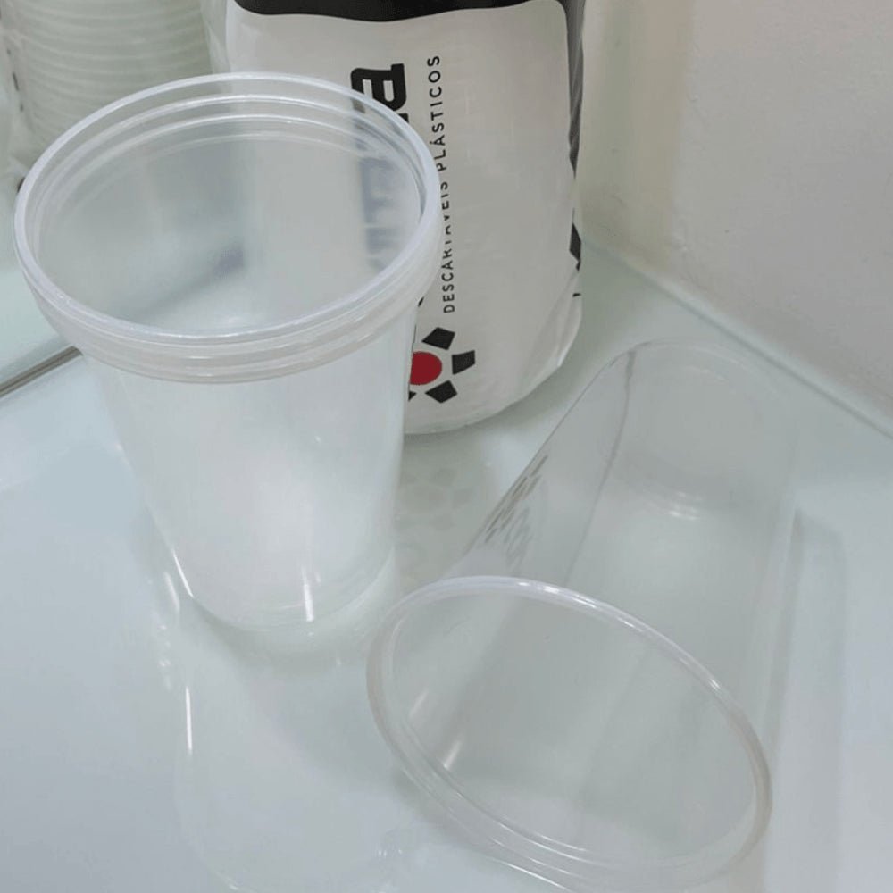 2 Pacotes de Copo 400ml Liso Translúcido Strong ABNT 2002 Copaza com 50 unidades - e - dona