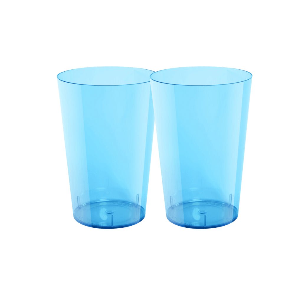 2 Pacotes de Copo Acrílico de 300ml Azul Neon Cropac com 10 unidades - Ideal para o seu evento - e - dona