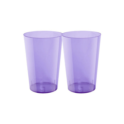 2 Pacotes de Copo Acrílico de 300ml Roxo Neon Cropac com 10 unidades - Ideal para o seu evento - e - dona