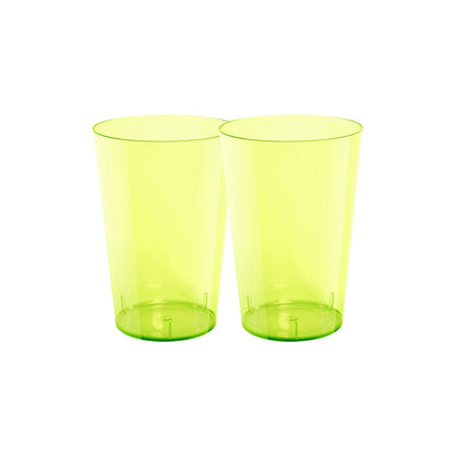 2 Pacotes de Copo Acrílico de 300ml Verde Neon Cropac com 10 unidades - Ideal para o seu evento - e - dona