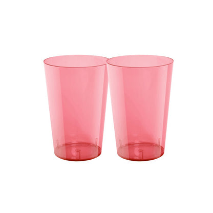2 Pacotes de Copo Acrílico de 300ml Vermelho Neon Cropac com 10 unidades - Ideal para o seu evento - e - dona