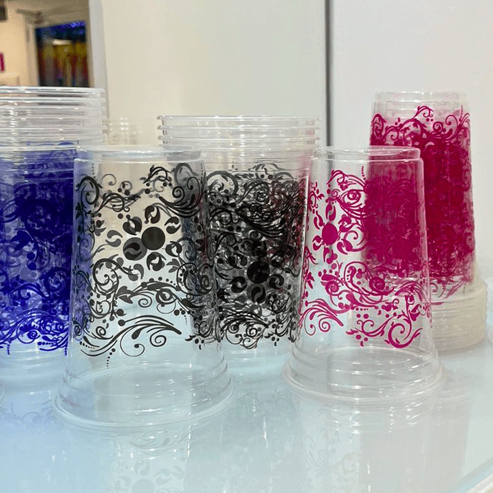 2 Pacotes de Copo de 300ml Arabesco PP Copaza com 50 unidades - Cores Sortidas - e - dona