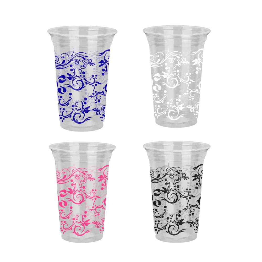 2 Pacotes de Copo de 300ml Arabesco PP Copaza com 50 unidades - Cores Sortidas - e - dona