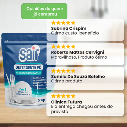 Detergente em Pó 500g Lava Louça Saif
