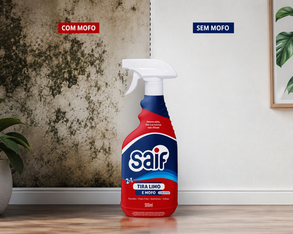Kit Tira Mofo e Limo Gatilho 500ml + Sachê 500ml Saif