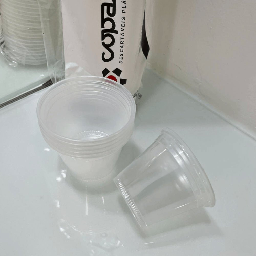3 Pacotes de Copo de 80ml Translúcido Boca 6 Copaza com 100 unidades ideal para café - e - dona
