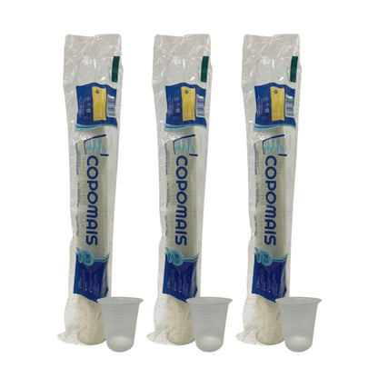 3 Pacotes de Copo de 80ml Transparente PS ABNT 2012 Copomais com 100 unidades - e - dona