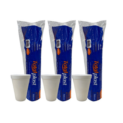 3 Pacotes de Copo de Isopor 300ml Totalplast com 20 unidades - e - dona
