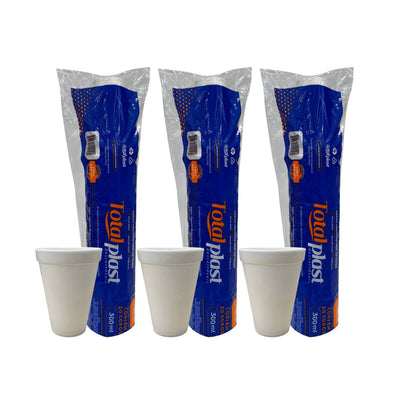 3 Pacotes de Copo de Isopor 300ml Totalplast com 20 unidades - e - dona