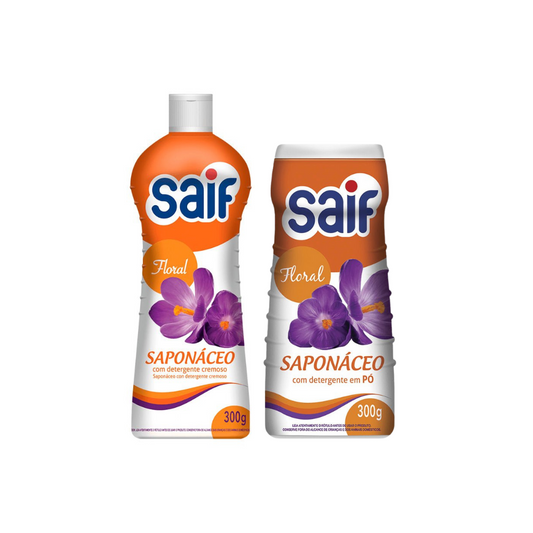 Kit Saponáceo Cremoso e em Pó Floral Saif