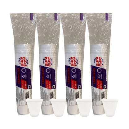 4 Pacotes de Copo de isopor Térmico 200ml Linha Replast Ultra com 25 unidades - e - dona