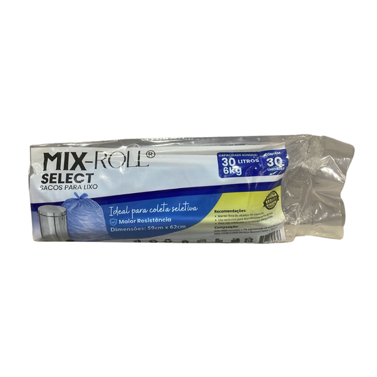 Saco para Lixo Novalix 30L Azul Rolo com 30 Unidades