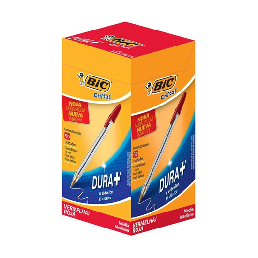 Caneta Vermelha BIC Caixa com 50 Unidades