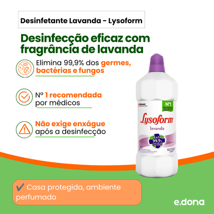 Desinfetante Lysoform Lavanda 1 Litro
