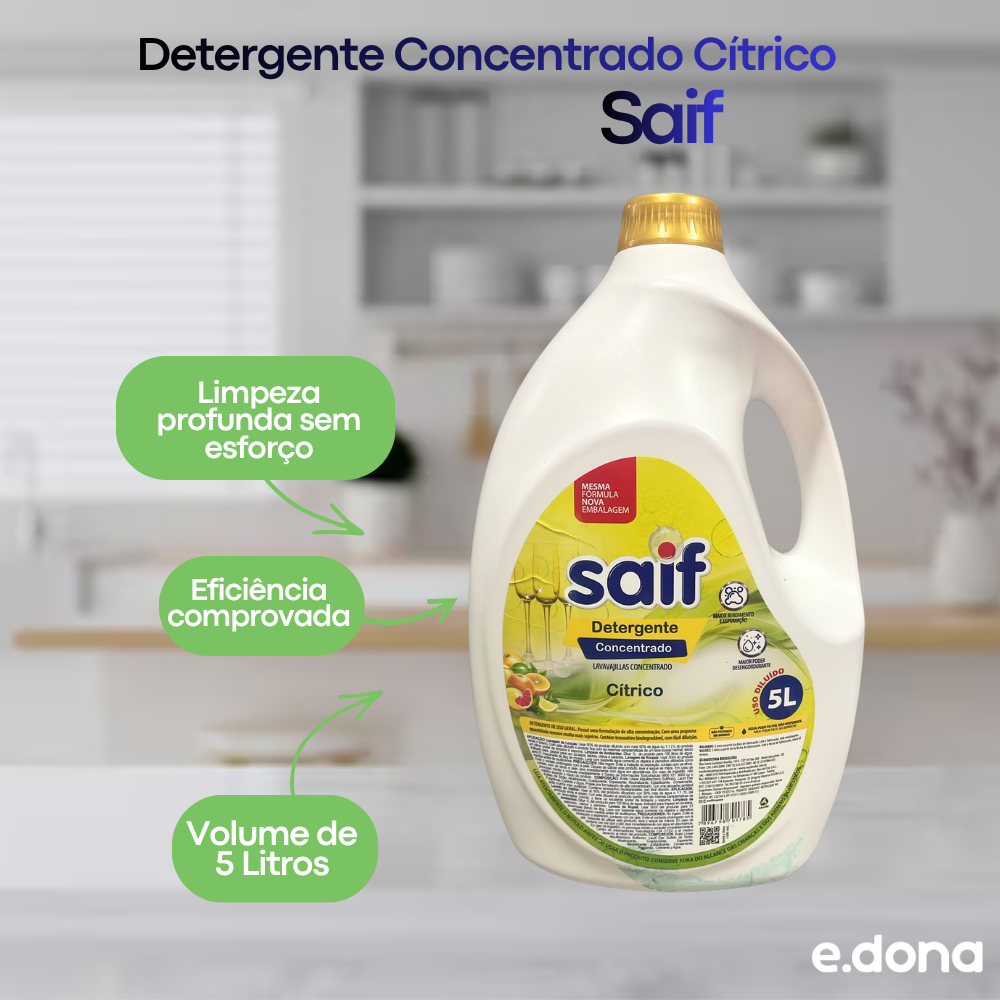 Detergente Concentrado Cítrico 5L Saif