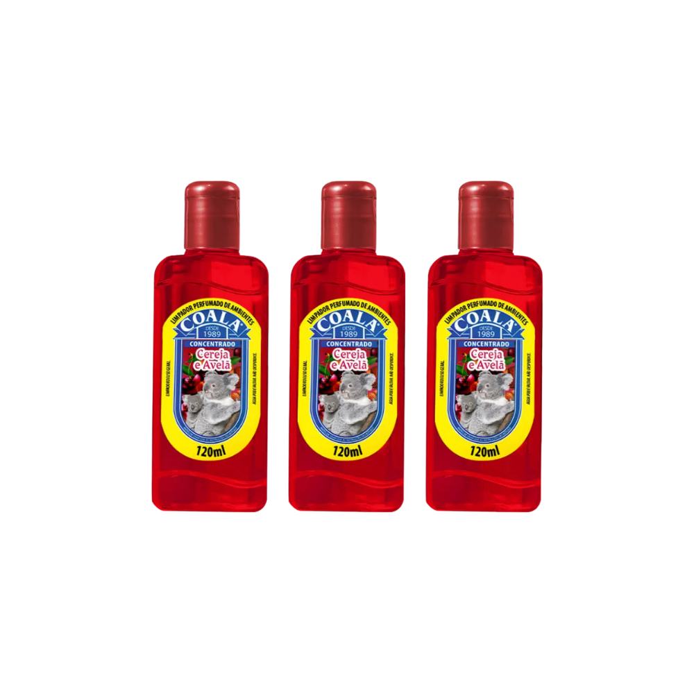 Limpador Perfumado Cereja e Avelã 120ml Com 3 Unidades - Coala
