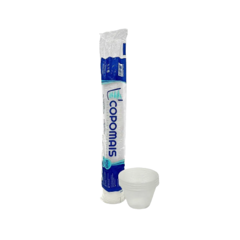 Pote de 100ml Transparente Copomais PS com 100 unidades